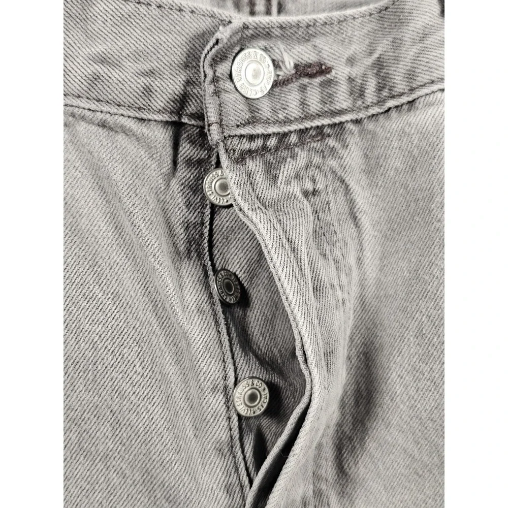 Levi's‎ 501 Original Button Fly Jeans Mens 38x34 Light Gray Premium Denim